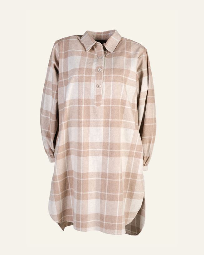 Garngefärbtes Flanell-Nachthemd Sand - S/M Sand - 1