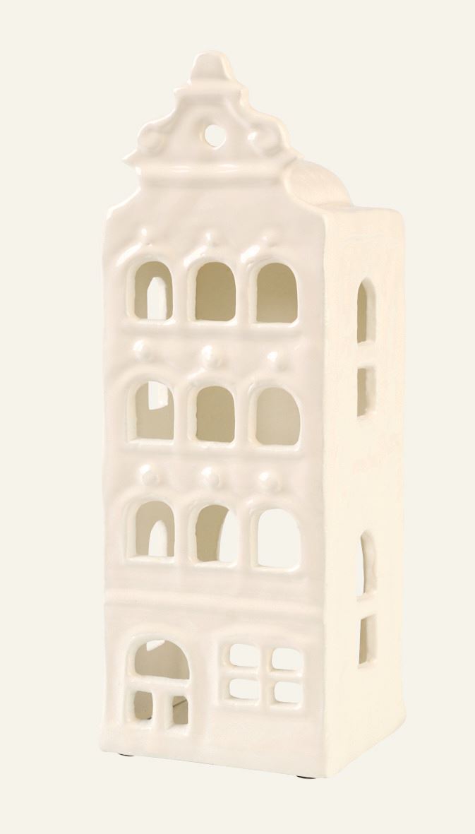 Teelichthalter Weiß - 7,5x6,5x21 cm Weiß - 1