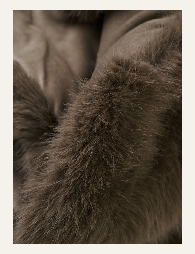 Plaid aus Kunstfell Taupe - 2