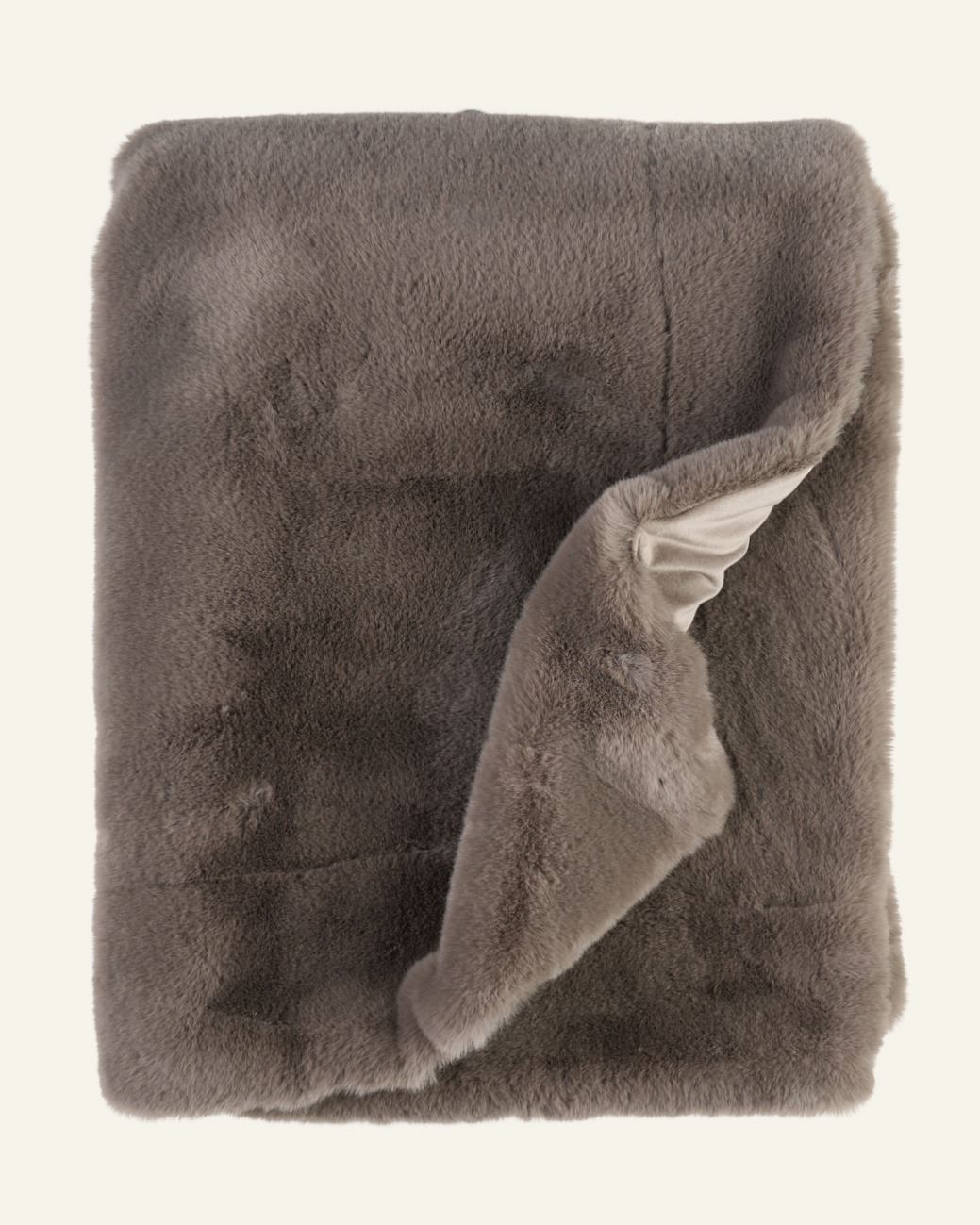 Plaid aus Kunstfell Taupe - 130x170 cm Taupe - 1