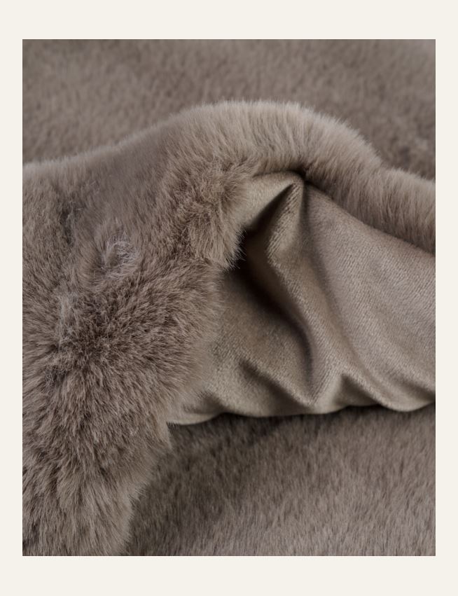 Plaid aus Kunstfell Taupe - 2