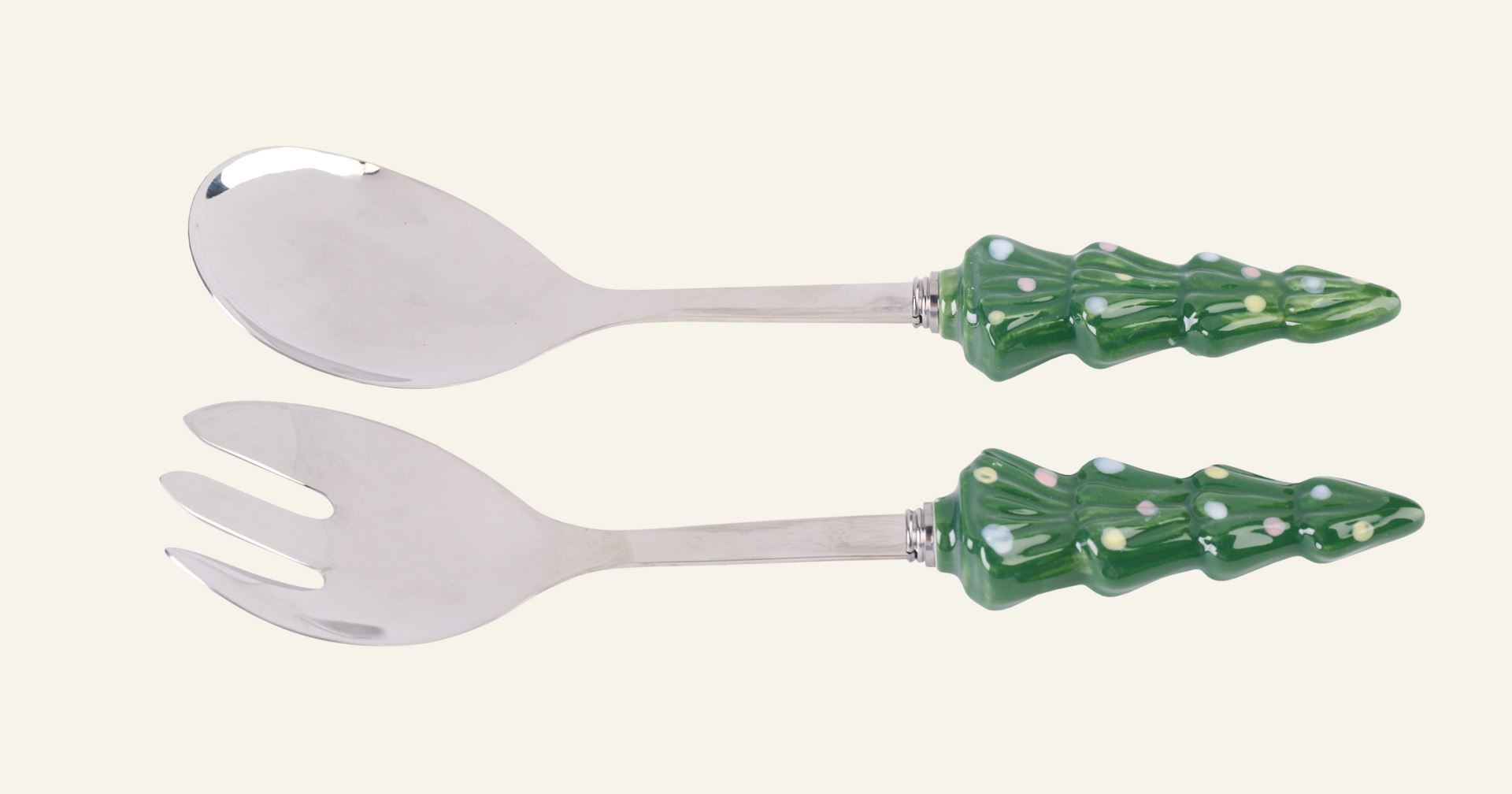 Salatbesteck Grün - 22,5x6 cm Grün - 1