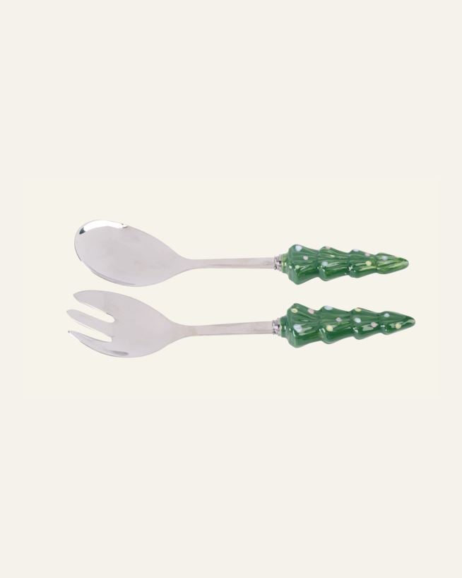 Salatbesteck Grün - 22,5x6 cm Grün - 1