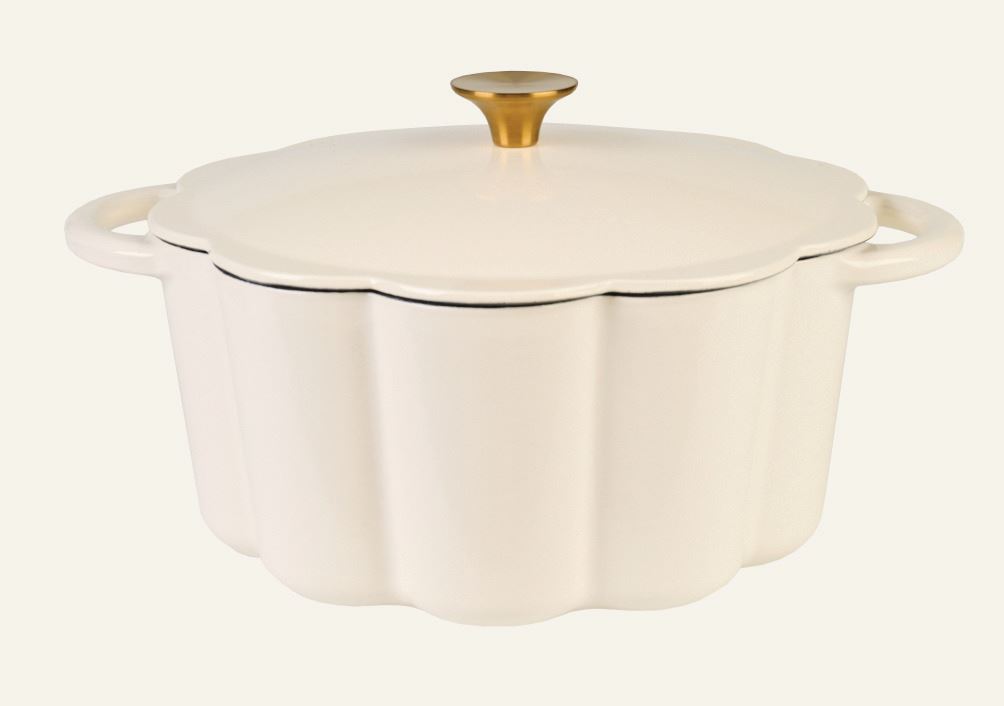 Gusseisen Topf Rund Creme - 4300ml Creme - 1
