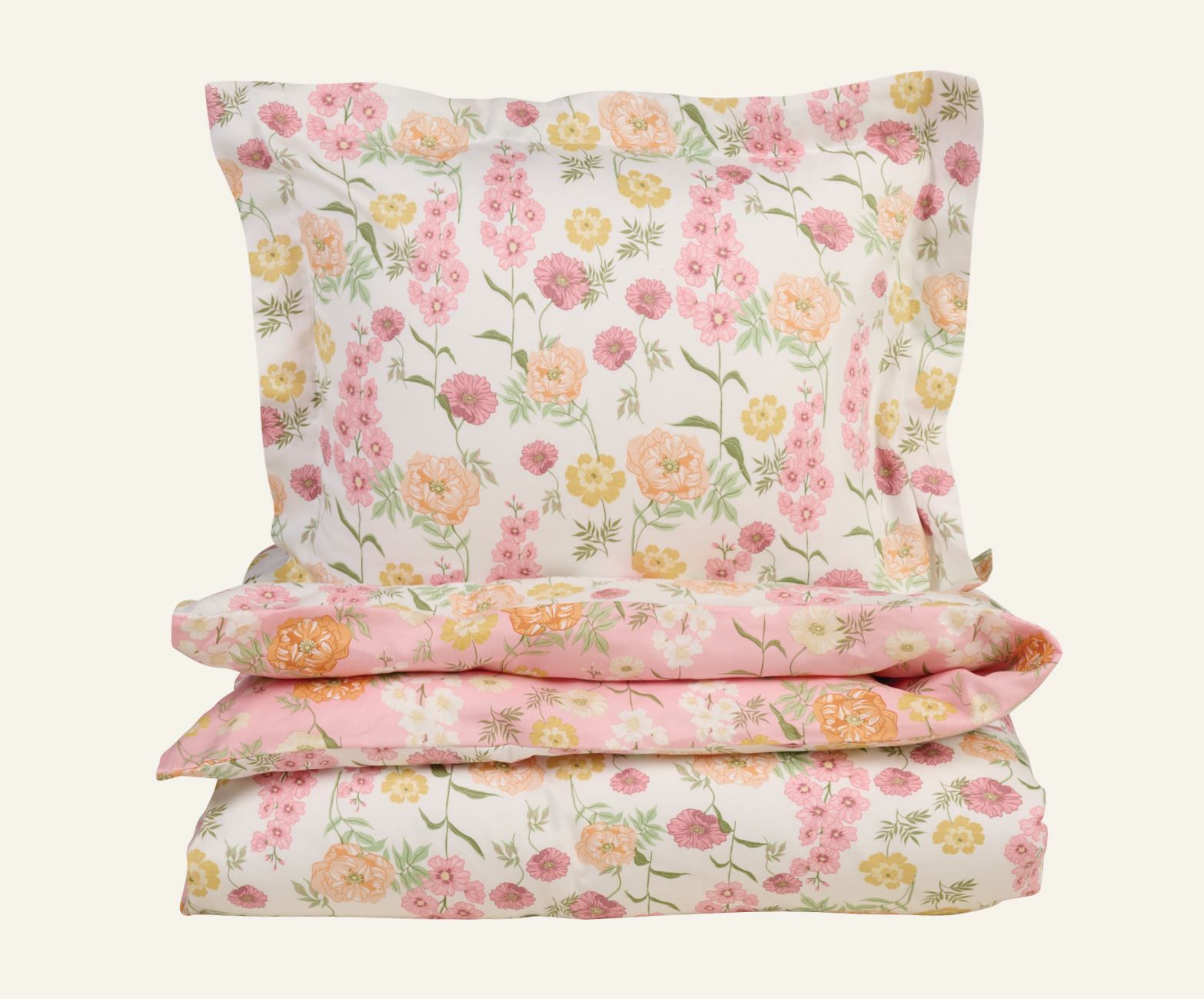 Satin-Bettwäsche Multi/Pink - 135x200+80x80 cm Multi/Pink - 1