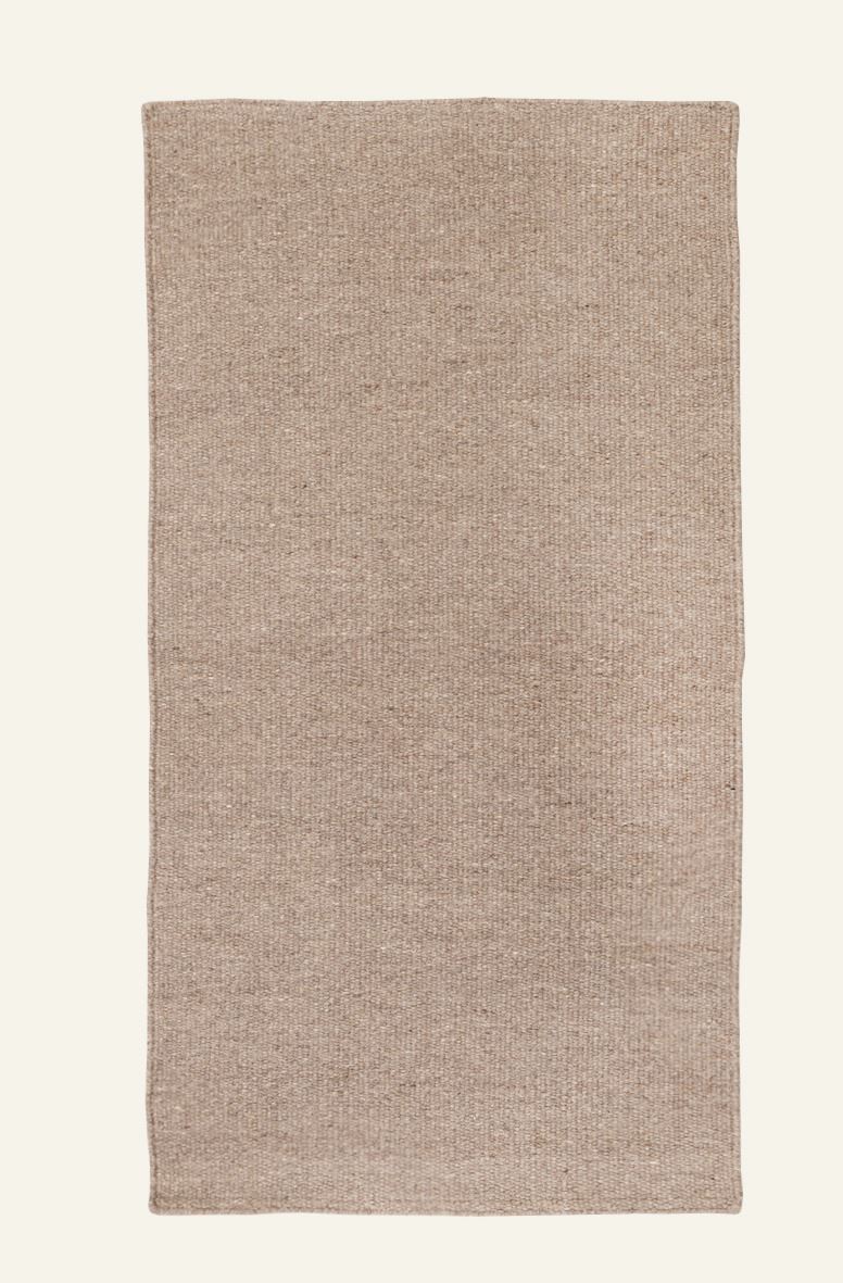 Wollteppich Hellbraun - 80x150 cm Hellbraun - 1