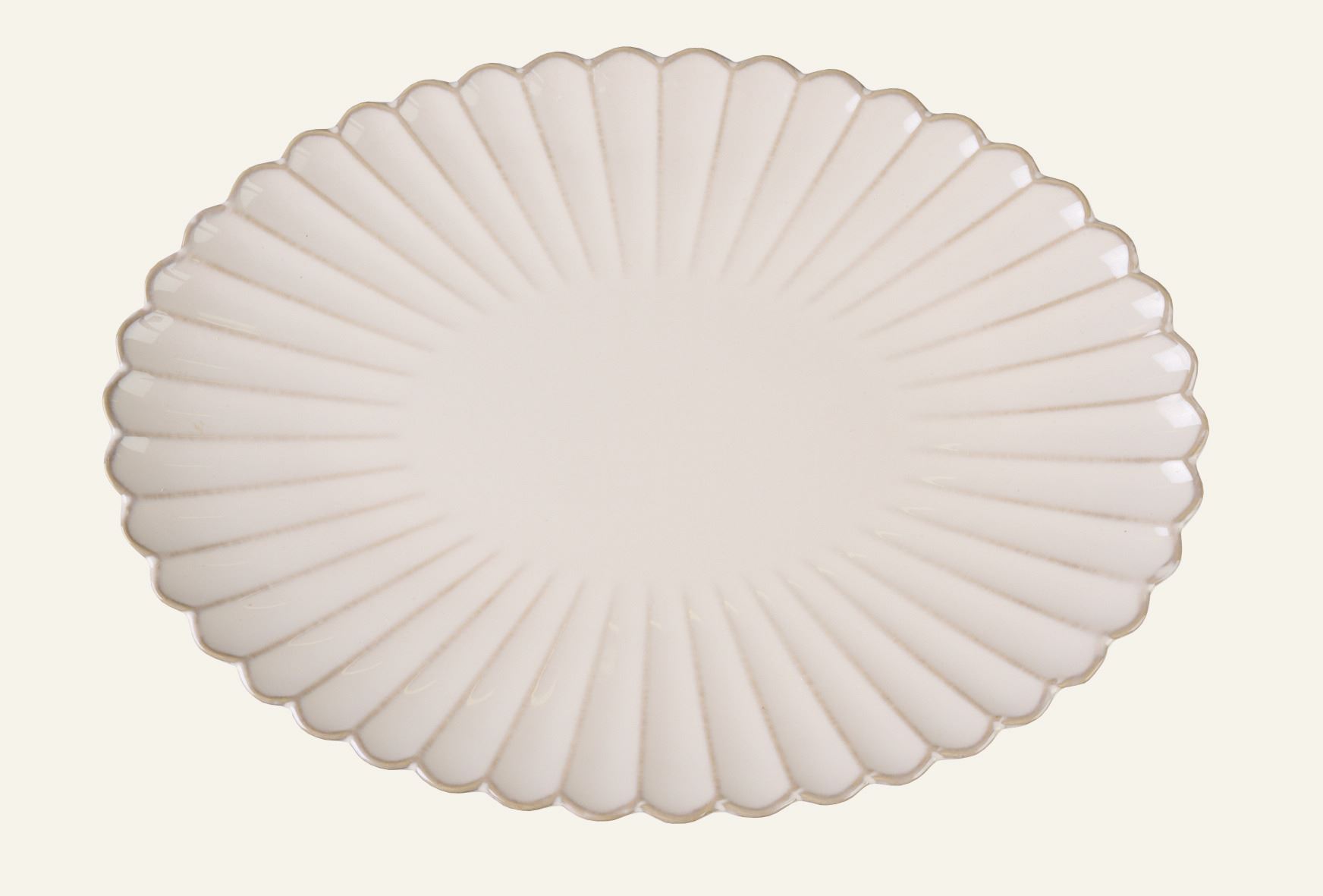 Ovale Teller Weiß - 36x26 cm Weiß - 1