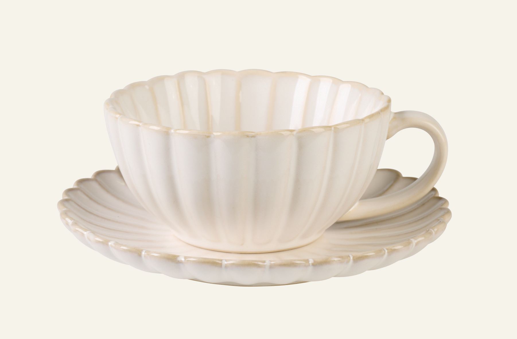 Tasse mit Untertasse Weiß - 250ml Weiß - 1