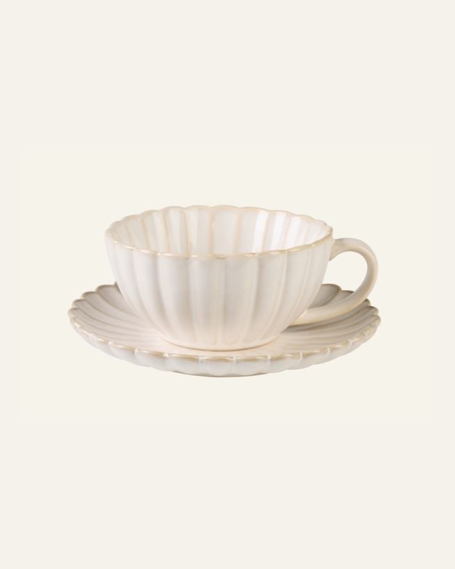 Tasse mit Untertasse Weiß - 250ml Weiß - 1
