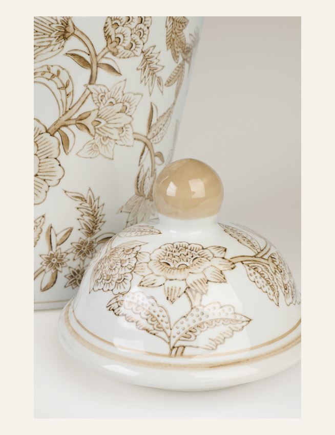 Dekorative Urne Multi/Beige - 3
