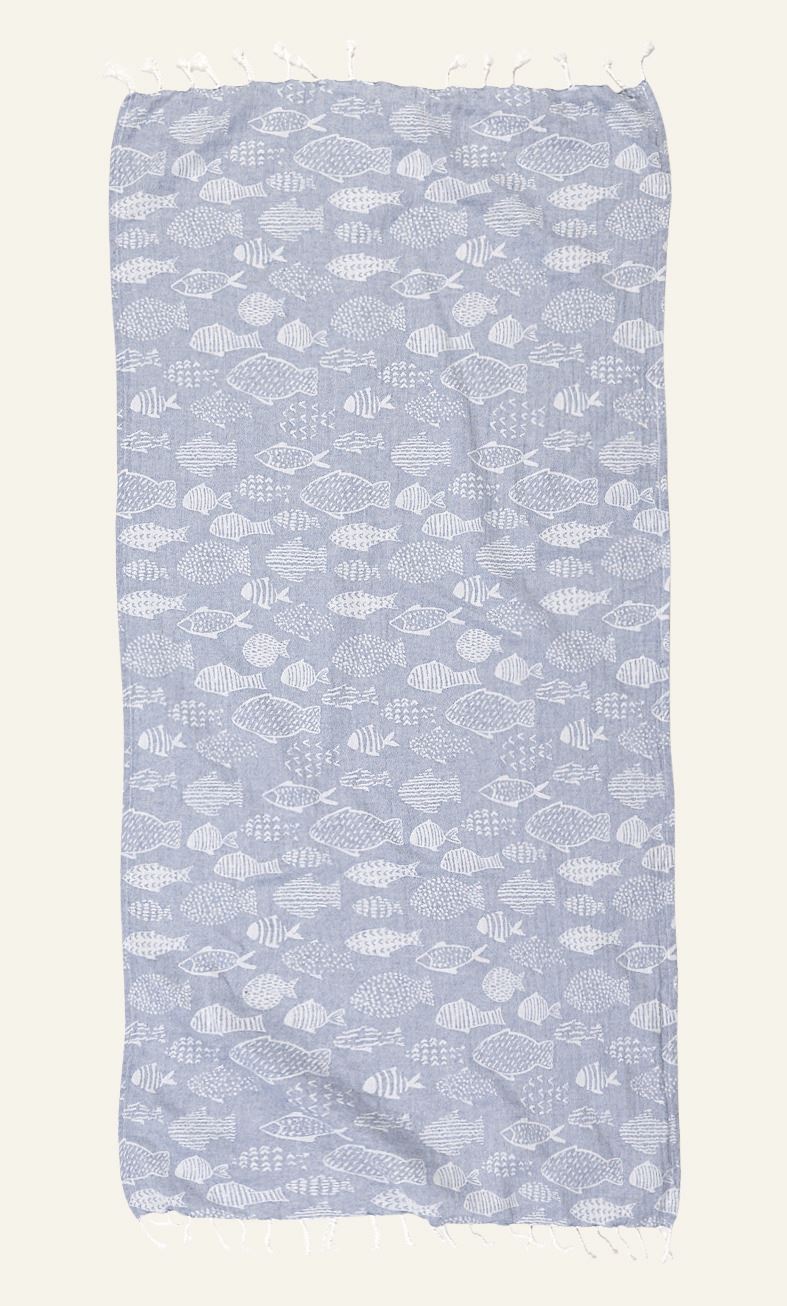 Strandtuch Blau - 70x150 cm Blau - 1