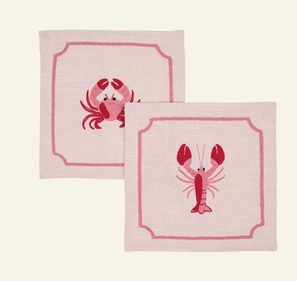 2Er-Set Untersetzer Rosa - 15x15 cm Rosa - 1