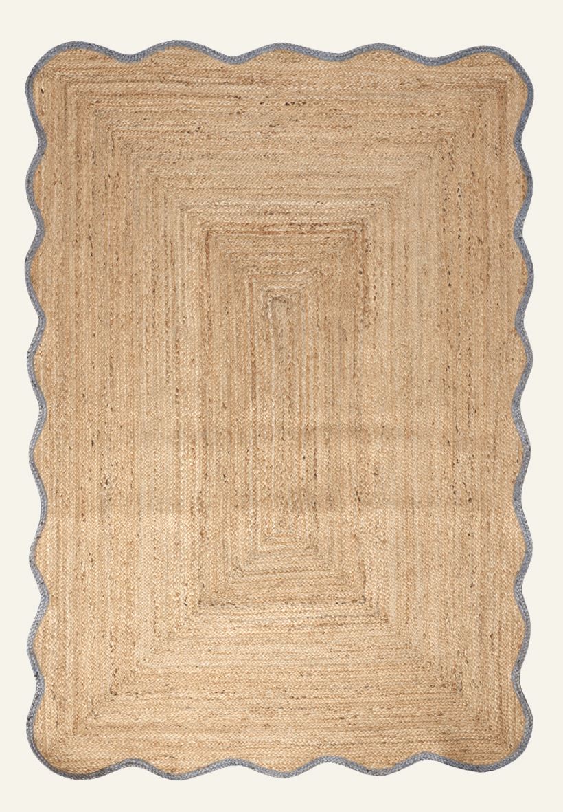 Jute-Teppich Grau-blau - 160x230 cm Grau-blau - 1
