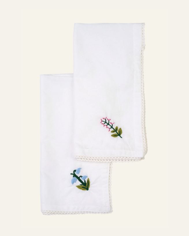 Stoffservietten im 2er-Set Weiß - 45x45 cm Weiß - 1