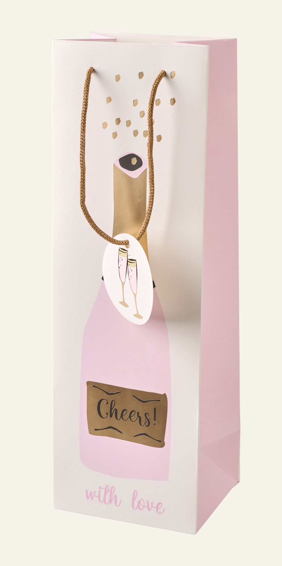 Geschenktüte für Flaschen Multi/Pink - 12x36x10 cm Multi/Pink - 1