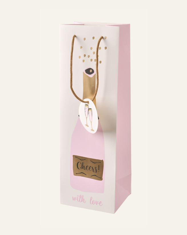 Geschenktüte für Flaschen Multi/Pink - 12x36x10 cm Multi/Pink - 1