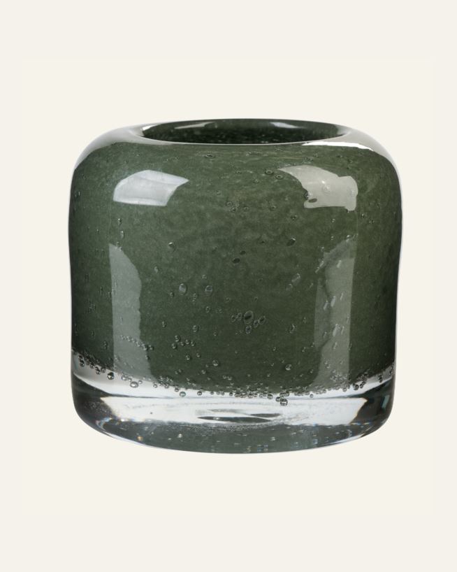 Teelichthalter Dunkelgrün - 12x12x10,5 cm Dunkelgrün - 1