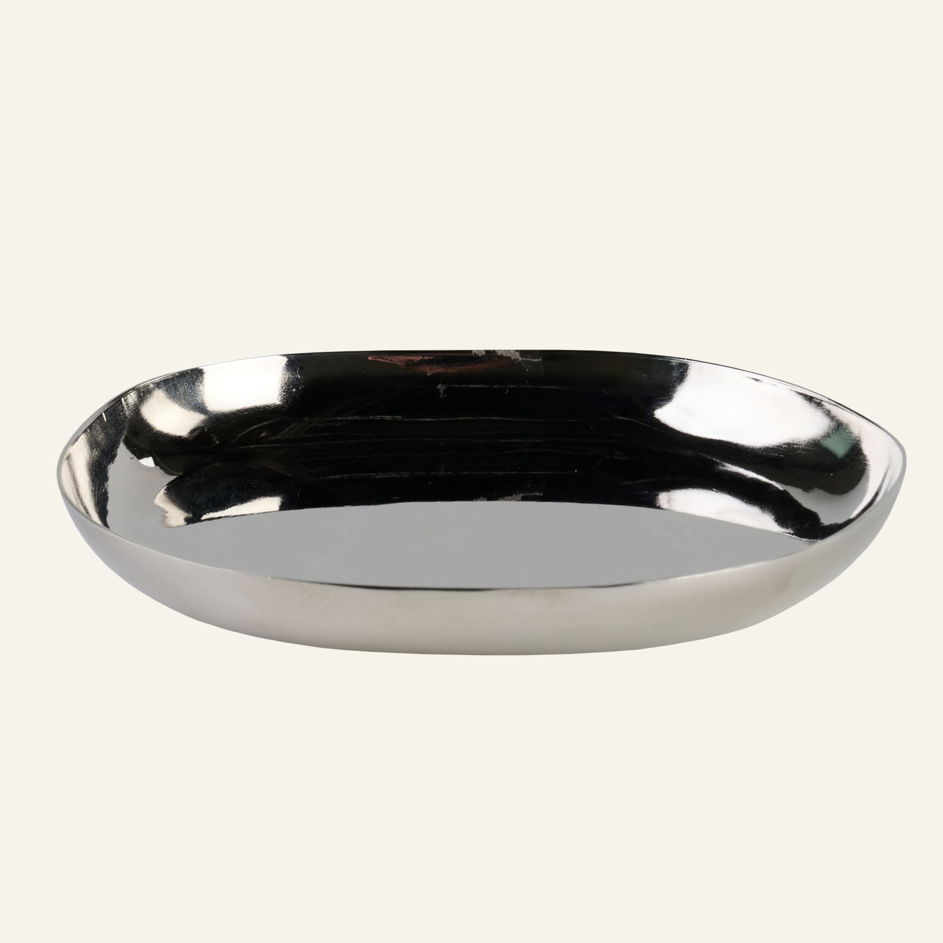 Marmortablett Silber - 13x12,5x1,5 cm Silber - 1