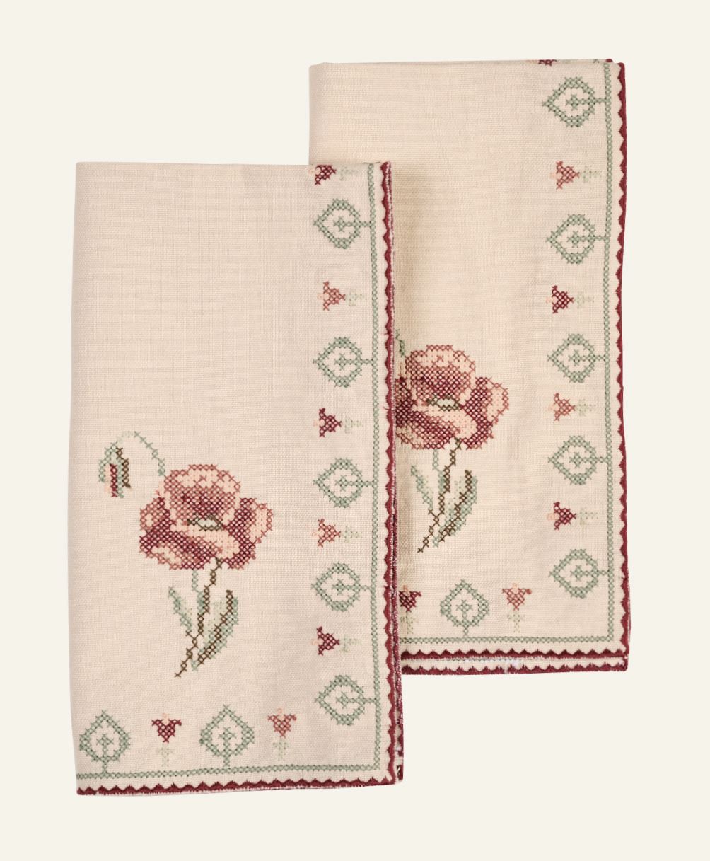 Stoffservietten im 2er-Set Beige - 45x45 cm Beige - 1