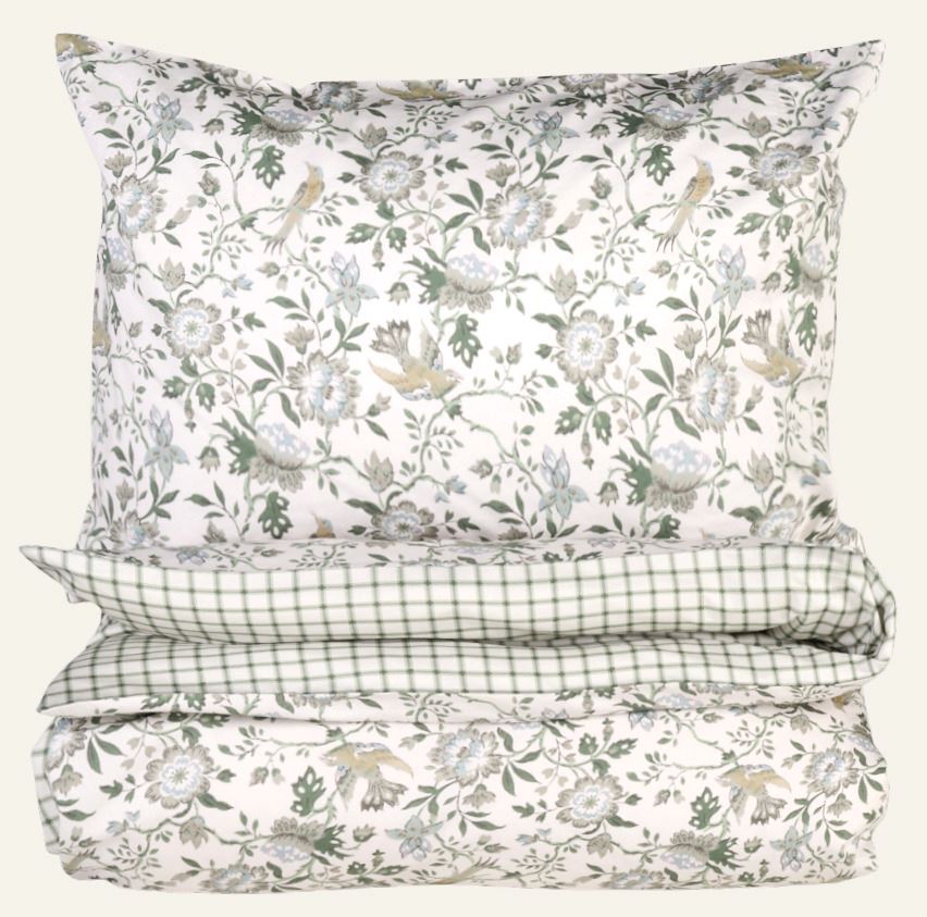 Satin-Bettwäsche Multi/Grün - 135x200+80x80 cm Multi/Grün - 1