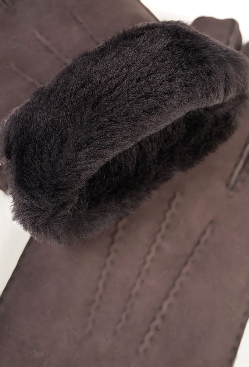 Lederhandschuh Dunkelbraun - 2