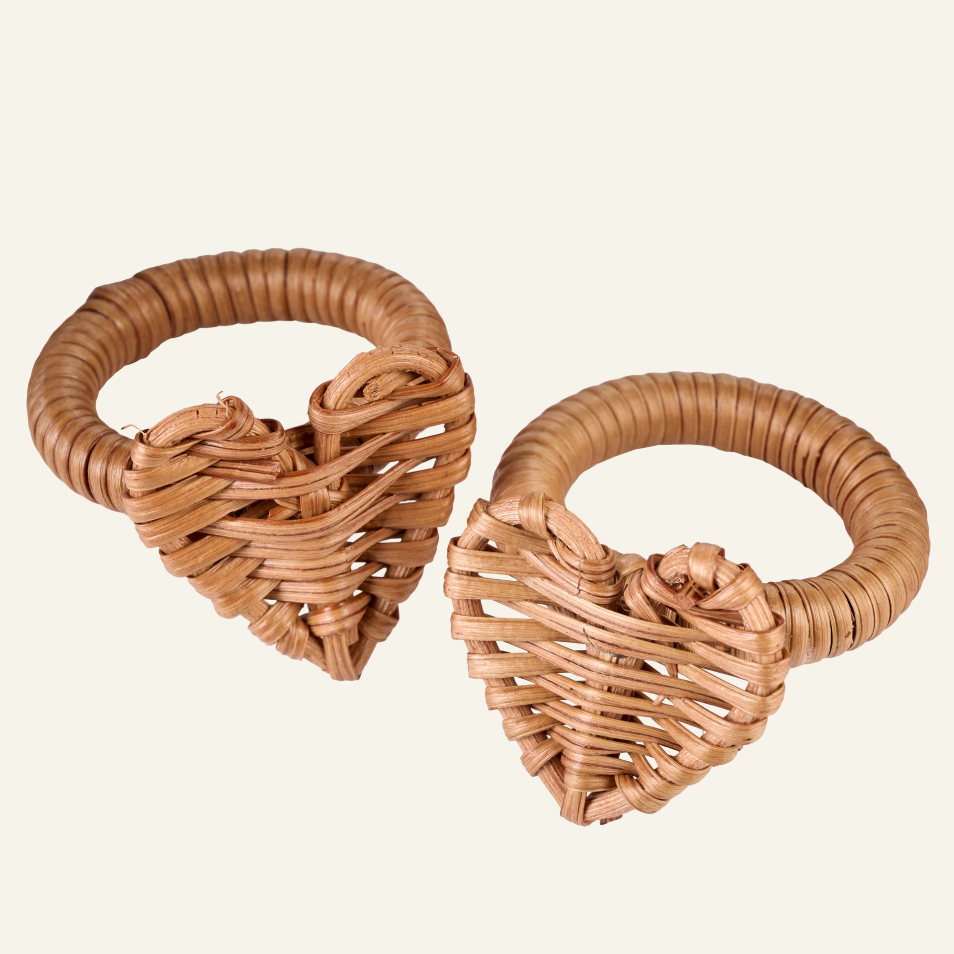 2-Tlg. Serviettenring Natur - 5x5x5,5cm Natur - 1