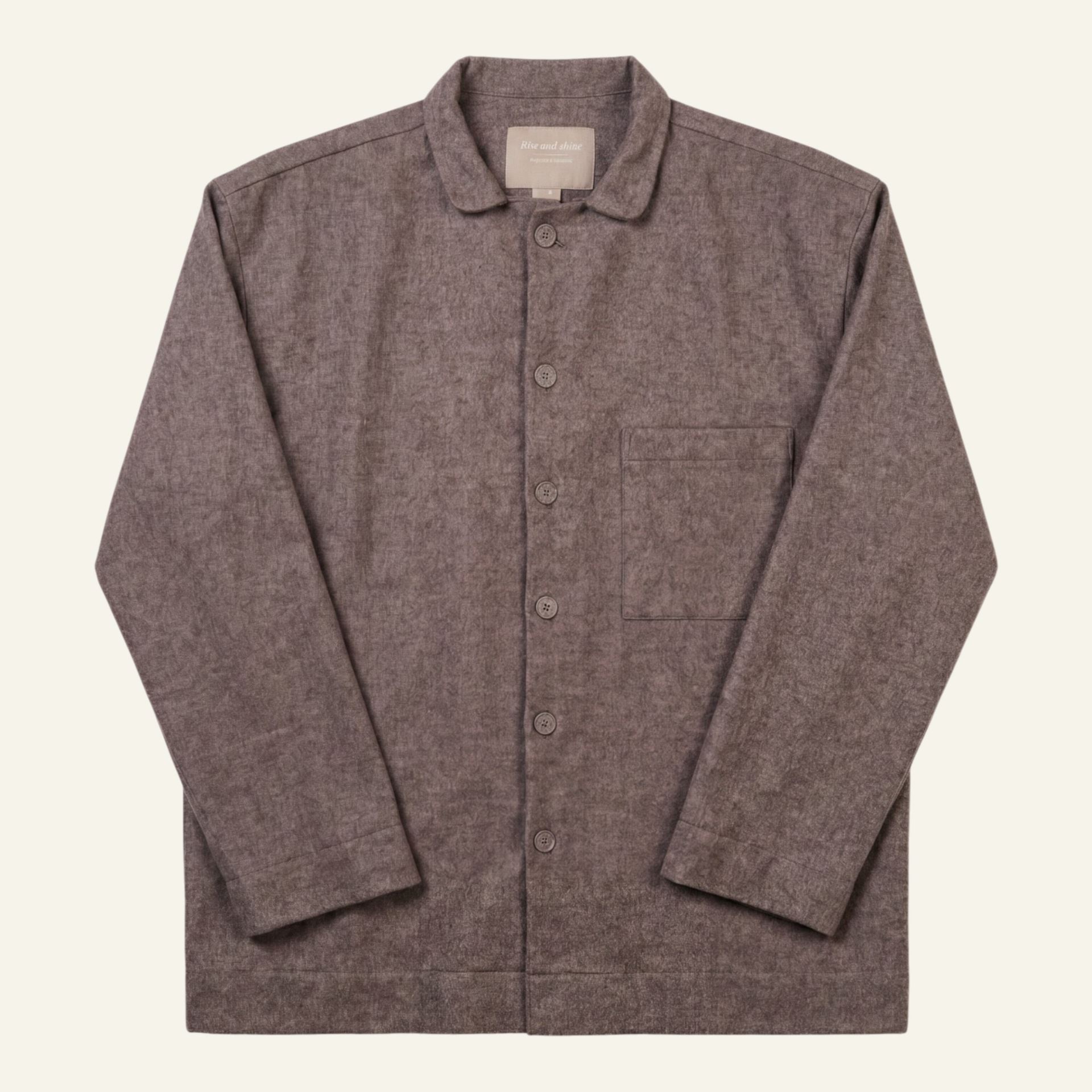Garnfärbiger Flanell-Pyjama-Top Braun - one size Braun - 1