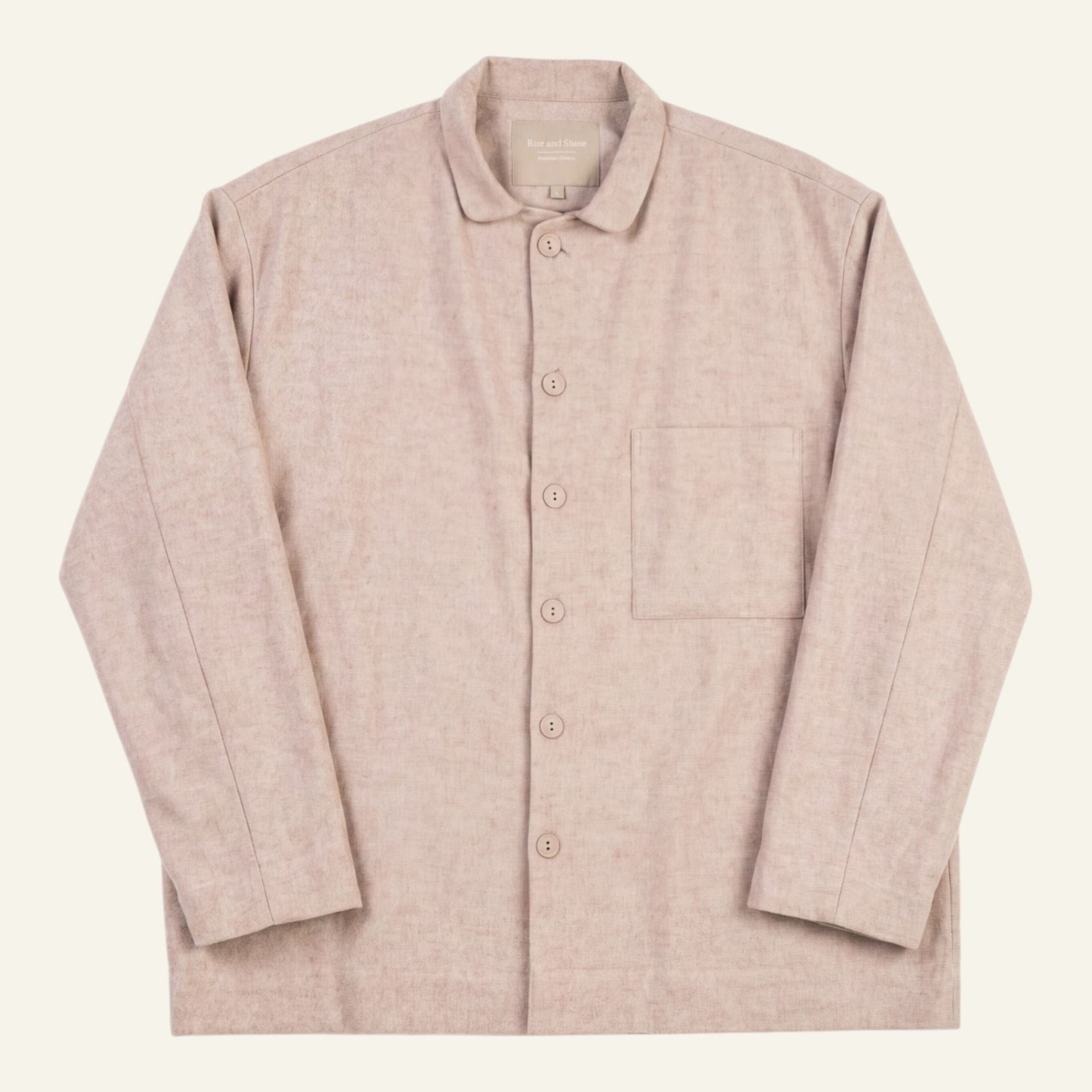 Garnfärbiger Flanell-Pyjama-Top Sand - one size Sand - 1