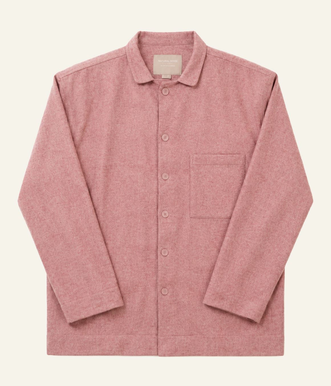 Garnfärbiger Flanell-Pyjama-Top Altrosa - one size Altrosa - 1