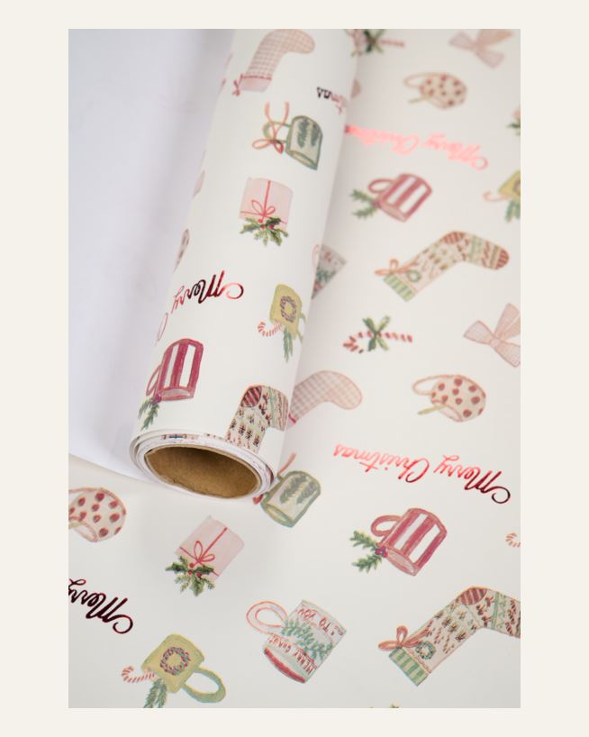 Geschenkpapier Multi/Weiß - 70cm x 3m Multi/Weiß - 1