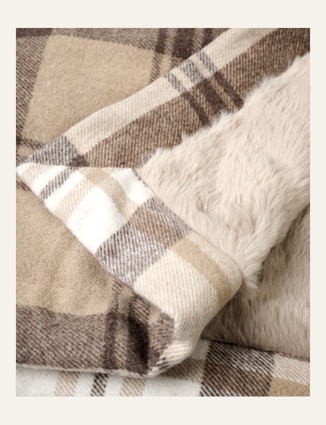 Plaid aus Kunstfell Braun - 2