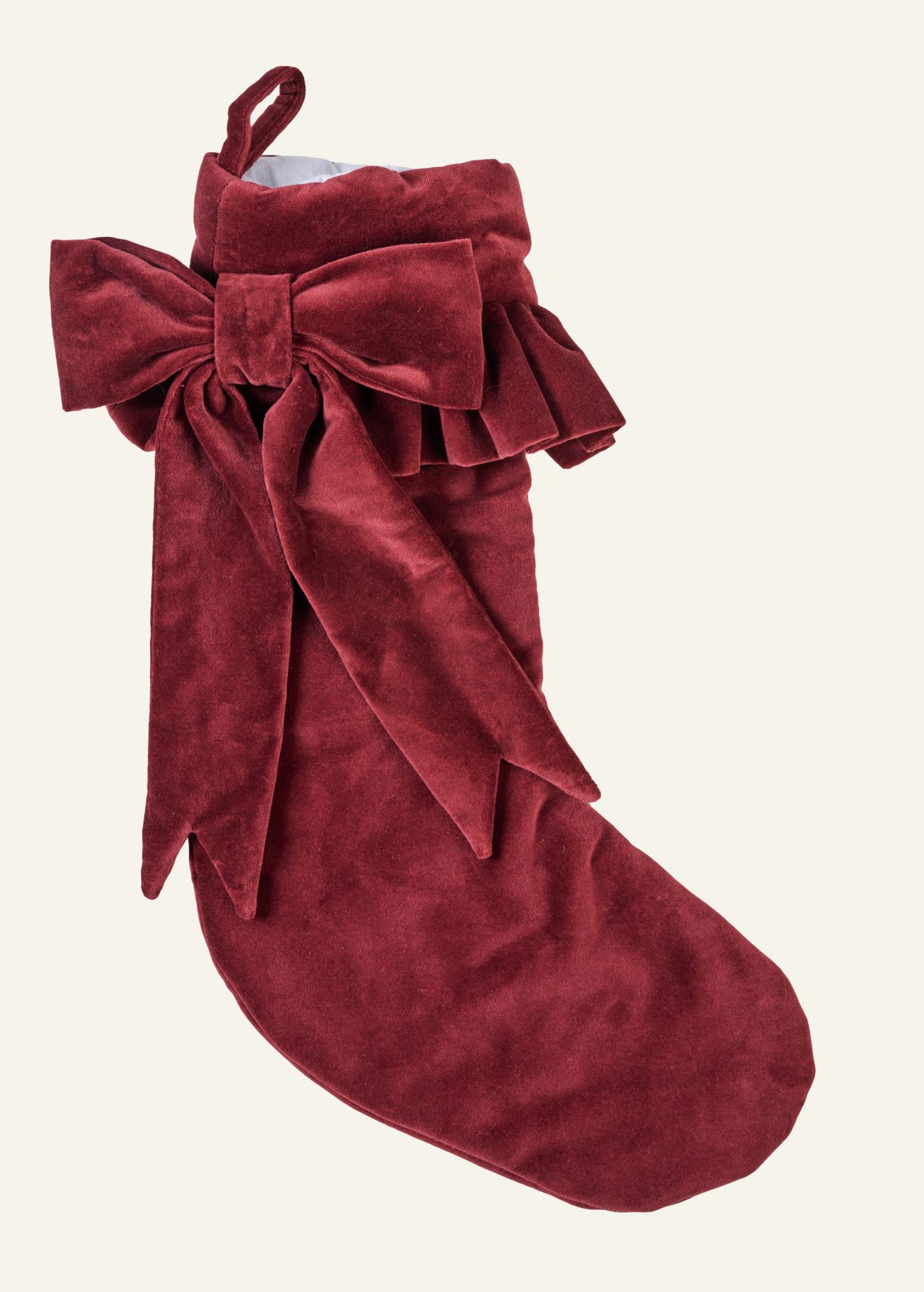 Weihnachtsstrumpf Dunkelrot - 55x18 cm Dunkelrot - 1