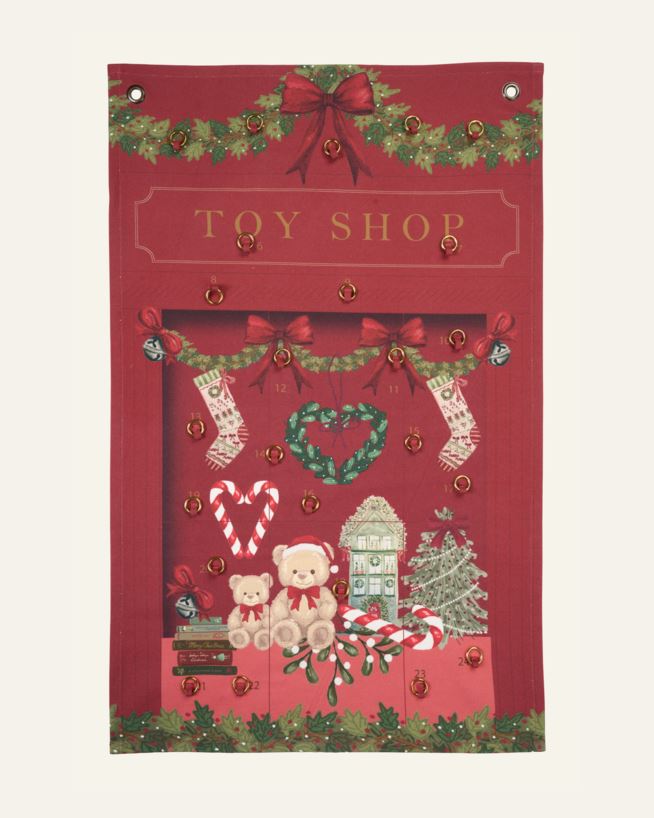 Adventskalender Rot - 47x75 cm Rot - 1