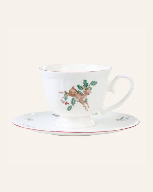 Tasse mit Untertasse Rot - 170 ml Rot - 1