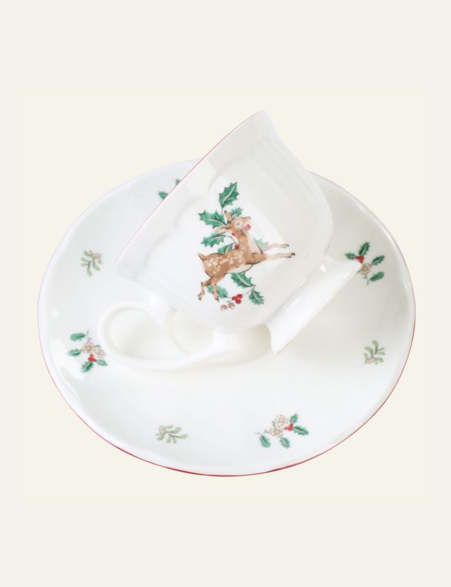 Tasse mit Untertasse Rot - 3