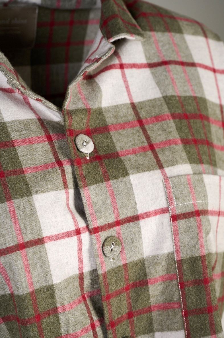 Garnfärbiger Flanell-Pyjama-Top Multi/Rot - 2