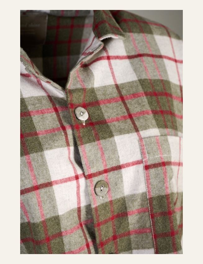 Garnfärbiger Flanell-Pyjama-Top Multi/Rot - 2