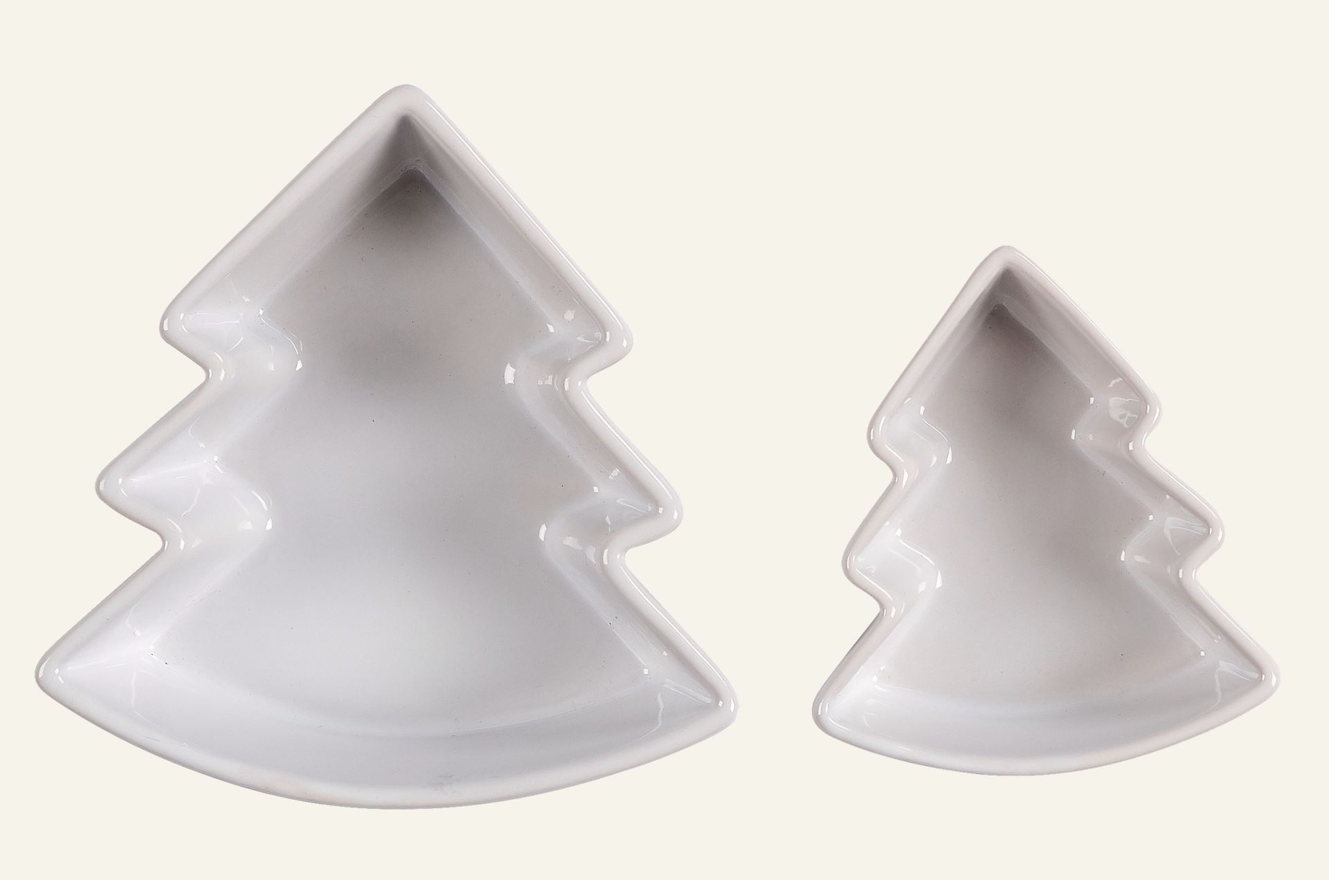 2 Stück Schalen Weiß - h 14,4 + 10,7 cm Weiß - 1