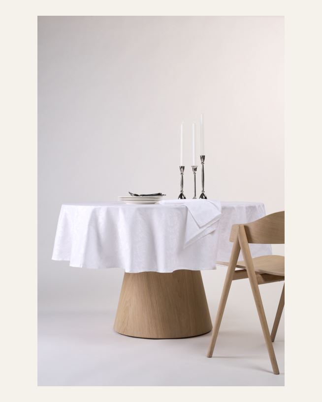 Abwischbare Tischdecke Weiß - ø180 cm Weiß - 1