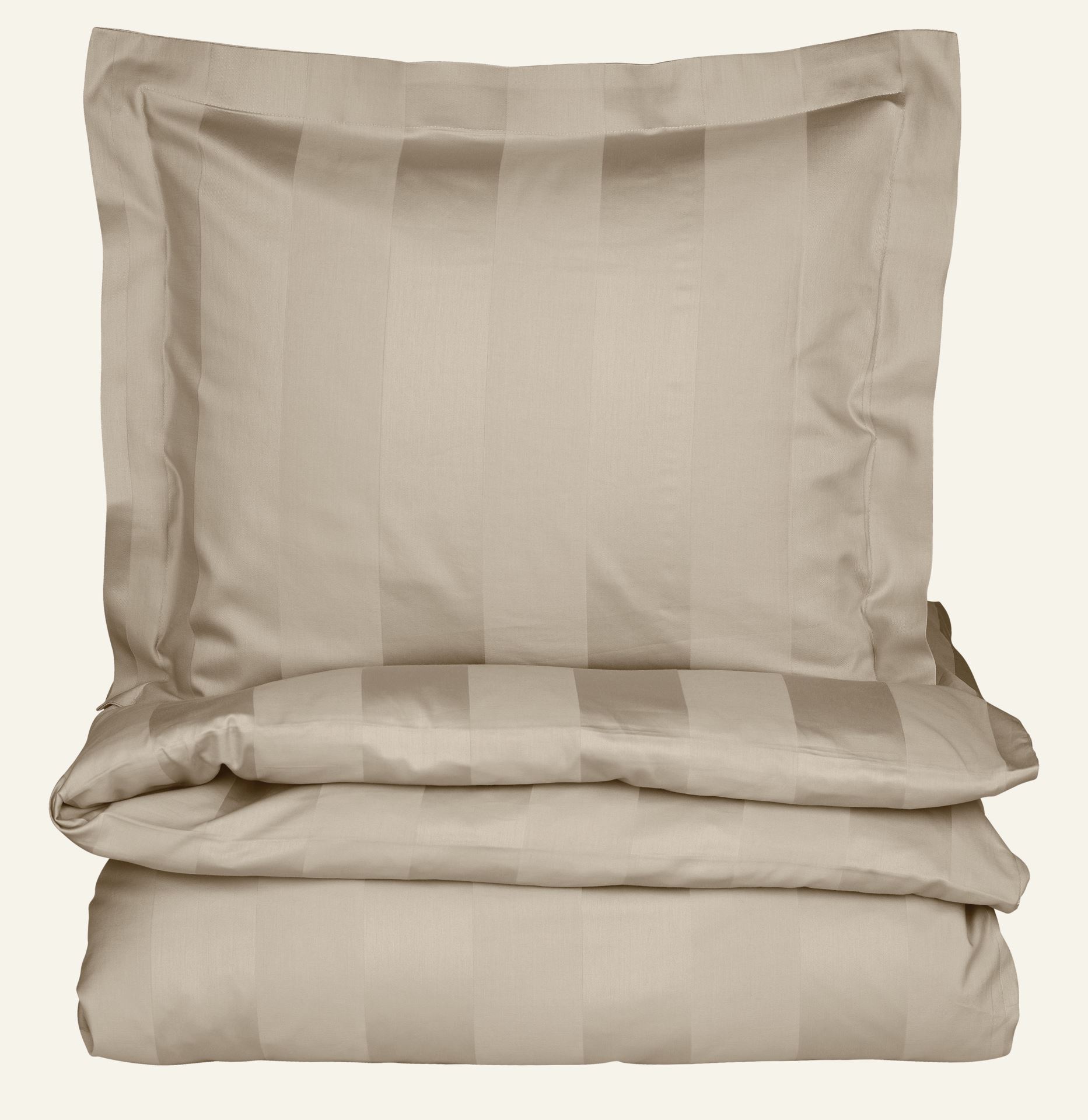Satin-Bettwäsche Hellbeige - 135x200+80x80 cm Hellbeige - 1