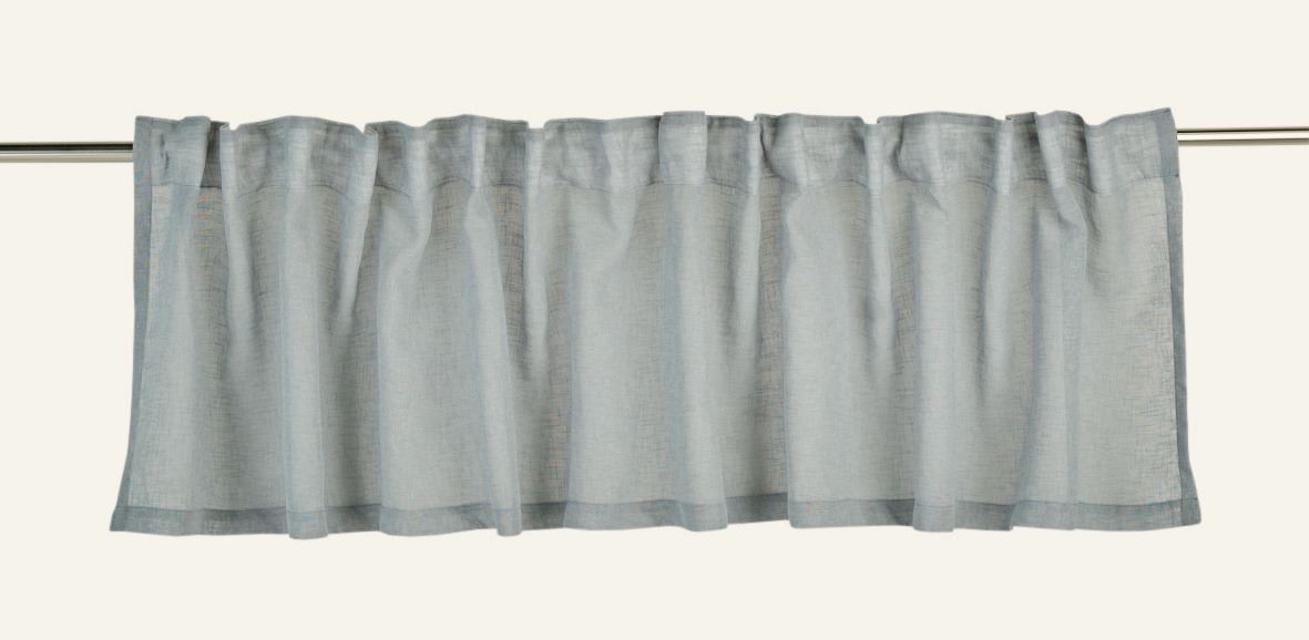 Scheibengardine Grau-blau - 250x50 cm Grau-blau - 1