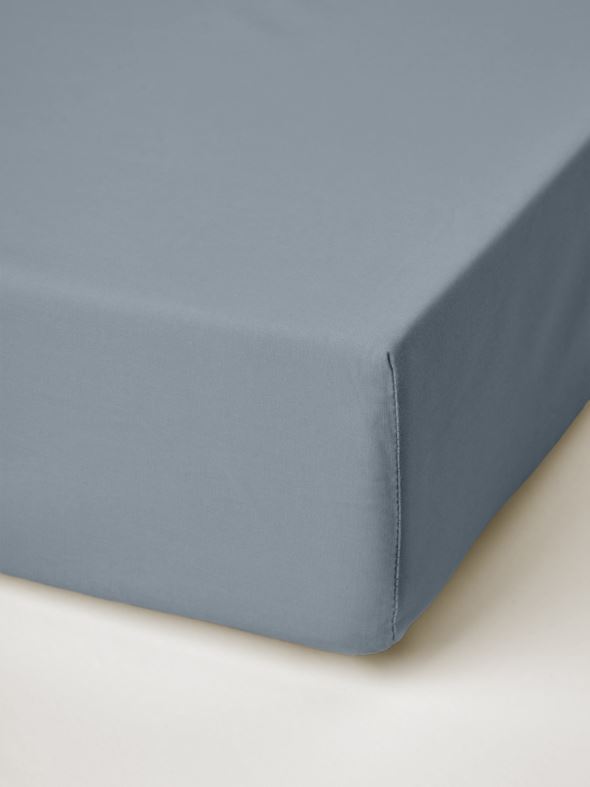 Spannbettlaken Nebelblau - 90x200 cm Nebelblau - 1