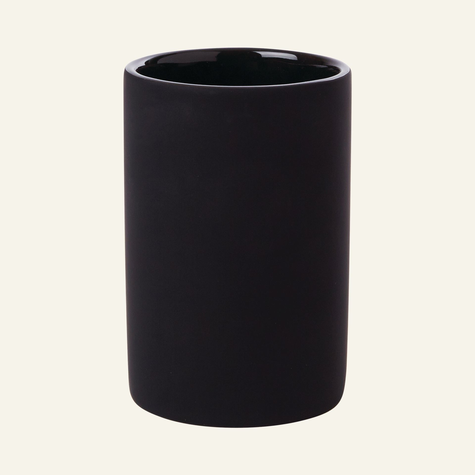 Zahnbürstentasse Schwarz - 7x7x10,4 cm Schwarz - 1
