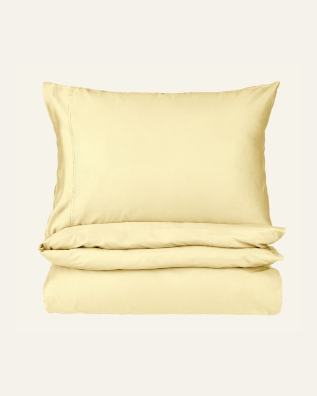 Satin-Bettwäsche Hellgelb - 135x200+80x80 cm Hellgelb - 1