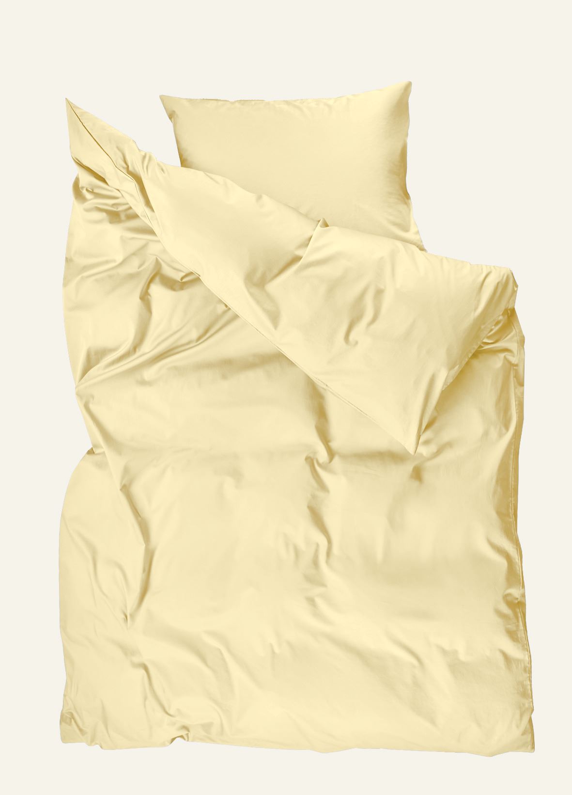 Satin-Bettwäsche Hellgelb - 2