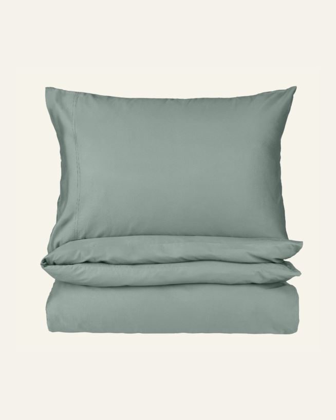 Satin-Bettwäsche Lindgrün - 135x200+80x80 cm Lindgrün - 1