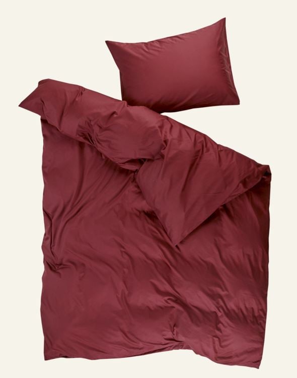 Satin-Bettwäsche Dunkelrot - 3