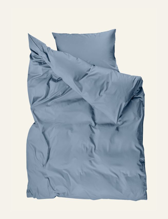 Satin-Bettwäsche Grau-blau - 4
