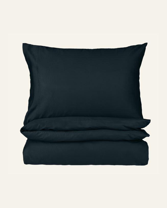 Satin-Bettwäsche Dunkelblau - 155x220+80x80 cm Dunkelblau - 1