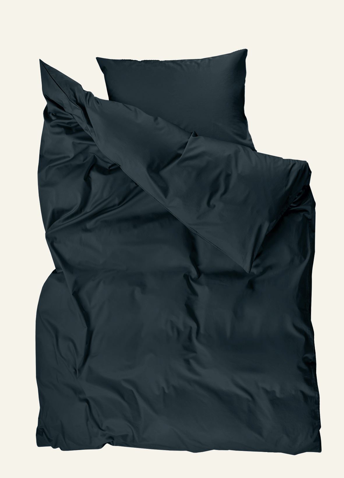 Satin-Bettwäsche Dunkelblau - 2